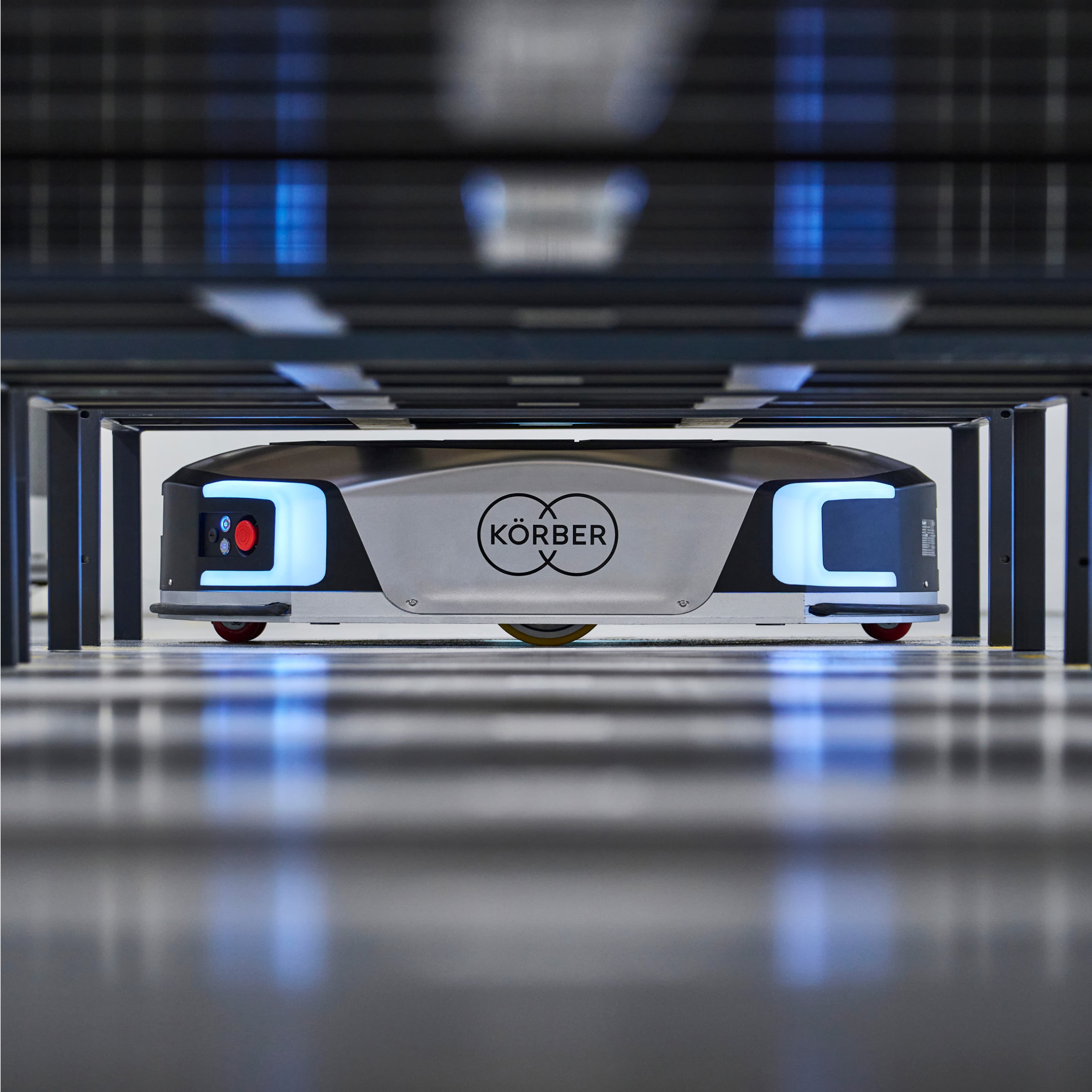 AMR automation robot under a palette