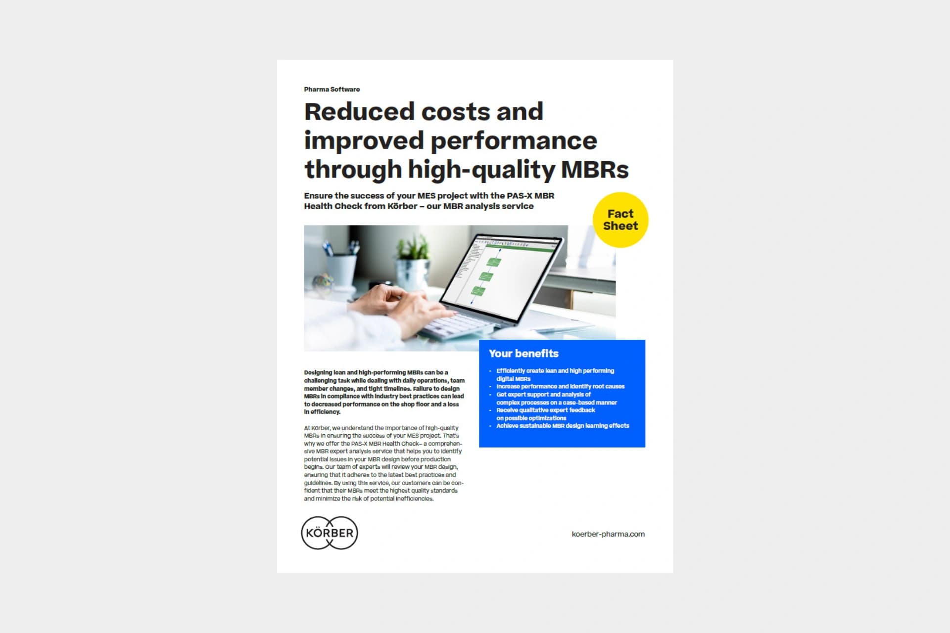 Cover of the factsheet "PAS-X MBR Health Check".