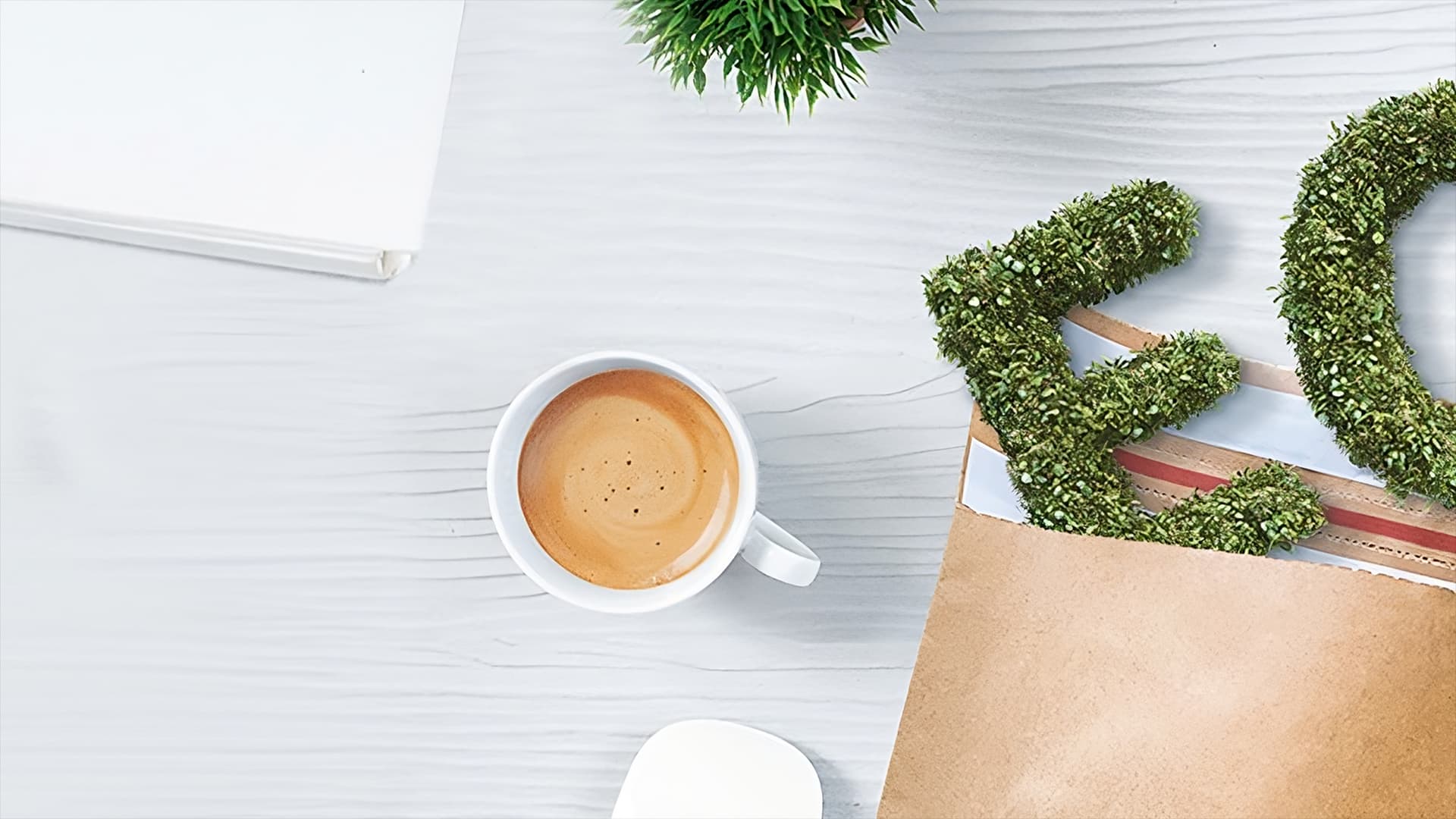 Eco-friendly office supplies in sustainable packaging