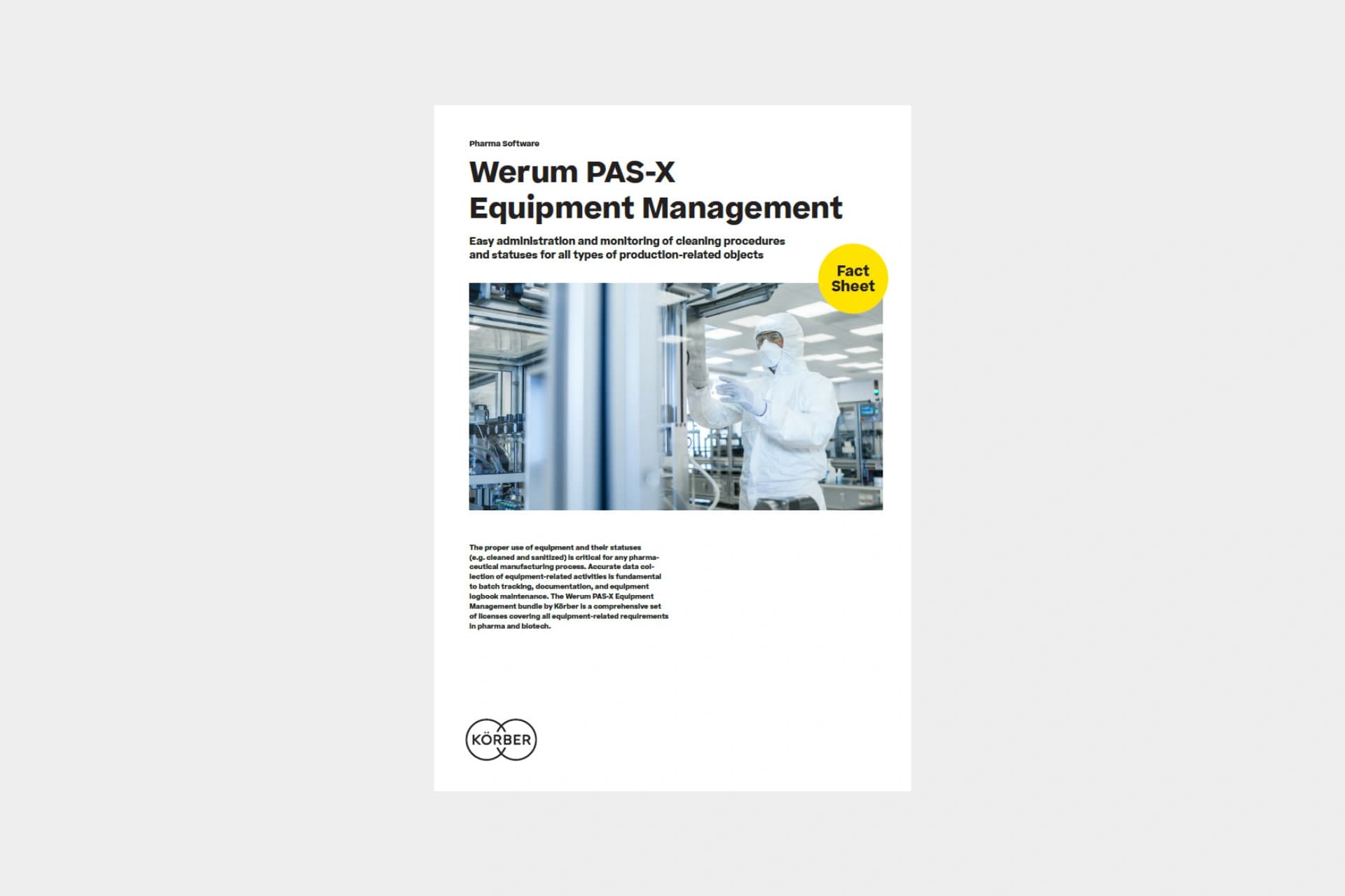 PAS-X equipment management factsheet cover
