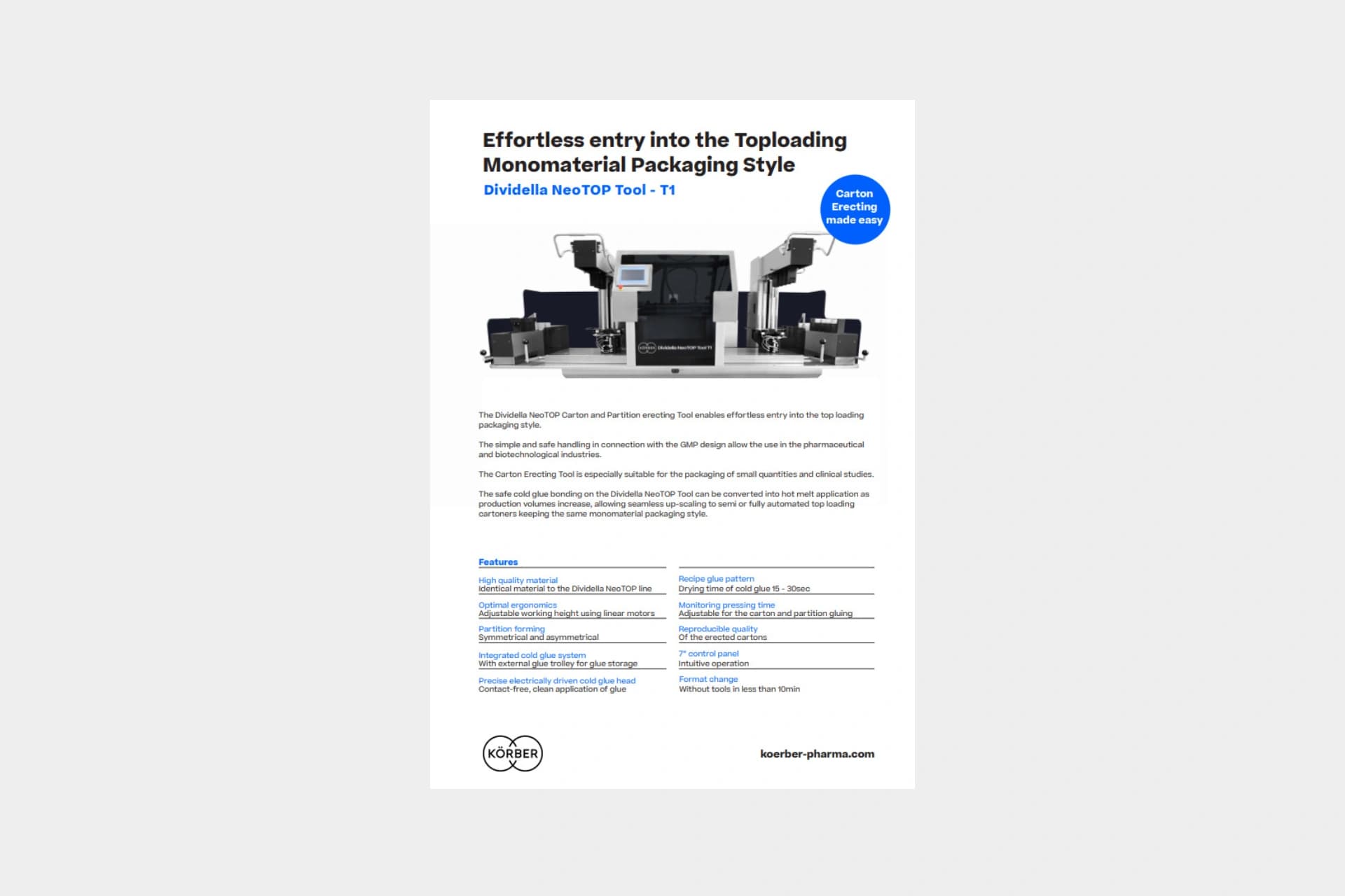 Dividella neotop tool t1 factsheet