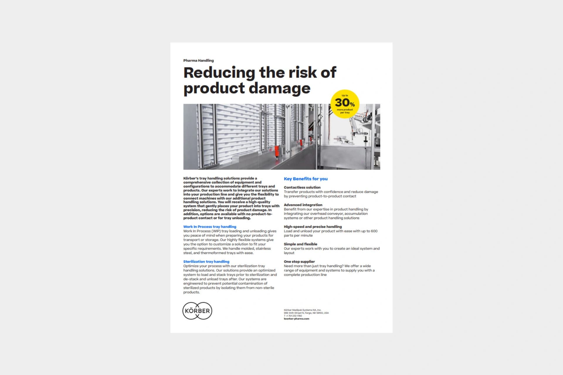 tray handling solutions factsheet cover